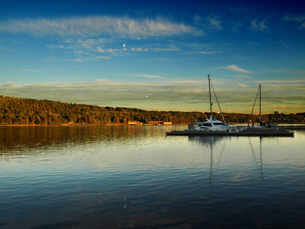 boat dock on a lake at sunset | ontario autumn