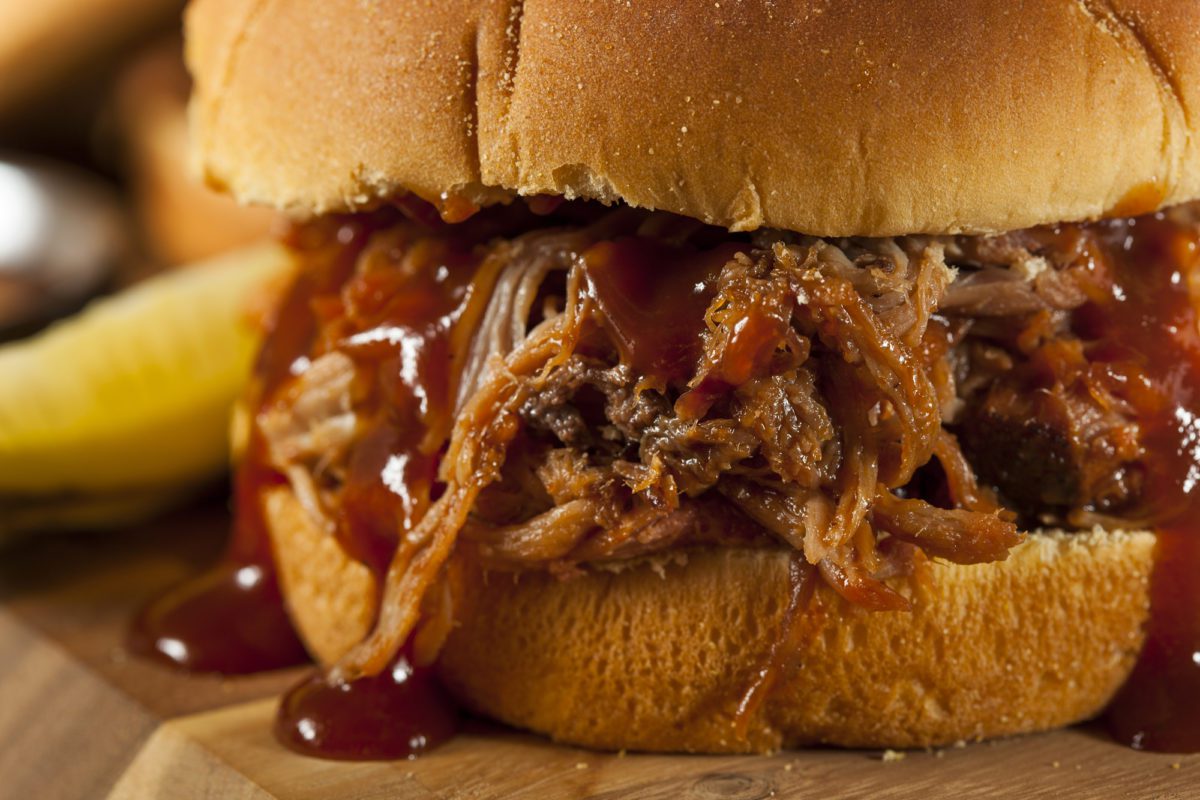 Close view of a pulled pork sandwich | best restaurants in collingwood