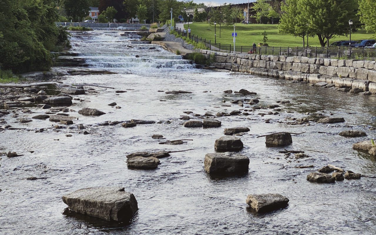 water feature with a waterfall and stones | road trips from toronto