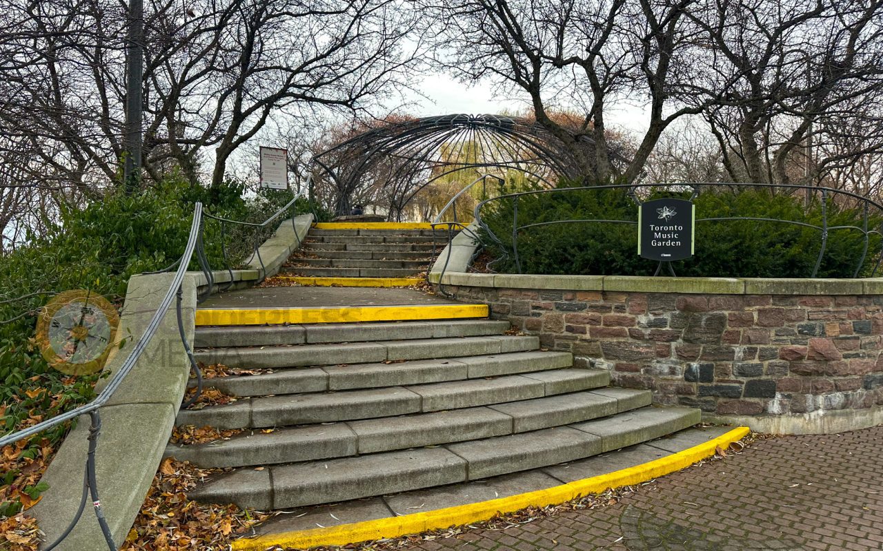 a stairs leading up to a stone wall - martin goodman trail map