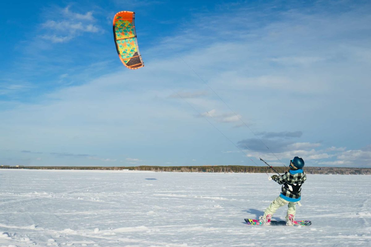 a person snow kiting | ontario winter activities