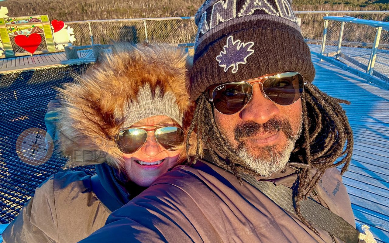 a man and woman taking a selfie