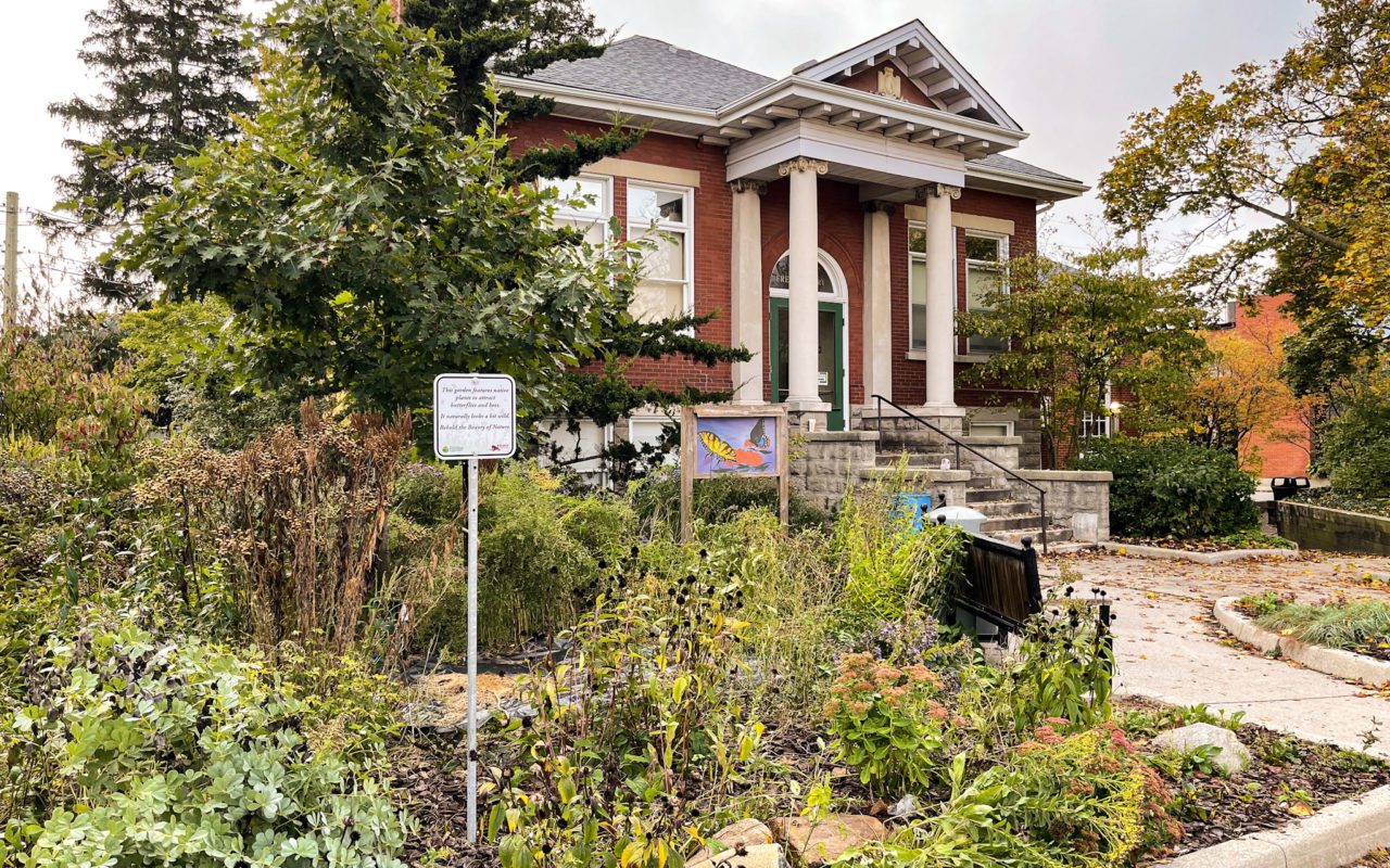 Red brick house with a stone front staircase | things to do in st jacobs